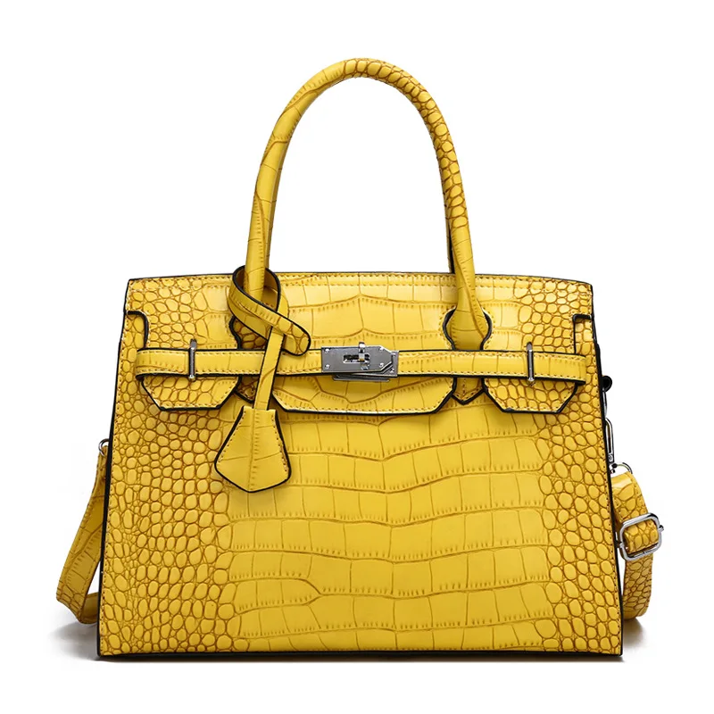 

Crocodile print portable platinum bag 2021 new European and American retro large capacity women's bag shoulder slung large bag