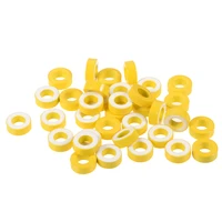 uxcell 35pcs 8 2 x 15 5 x 6 2mm ferrite ring iron powder toroid cores yellow white for power transformers inductors