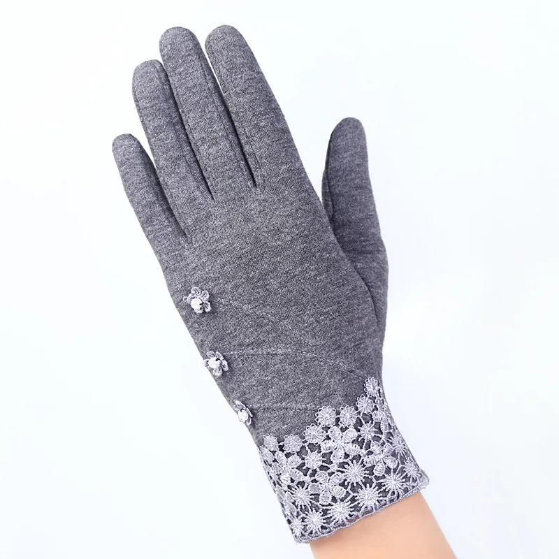 016-D-Gray ECOBROS классические Luvas de inverno женские модные зимние перчатки для активного отдыха, спортивная теплая и бархатная перчатки для сенсорного экрана перчатки - Цвет: 016-D-Gray