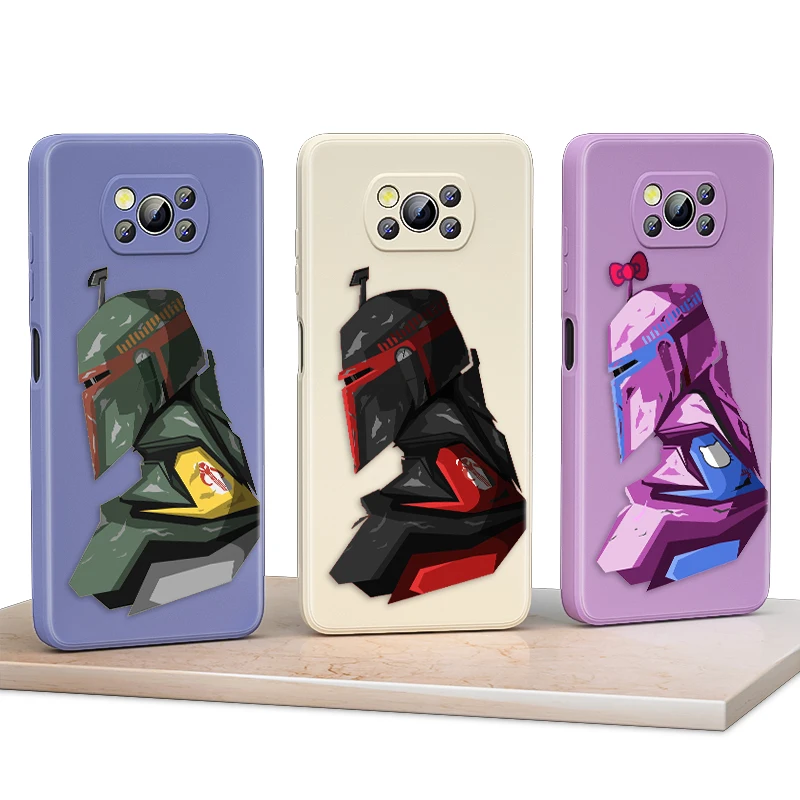 

tar Wars robot color cute For Xiaomi POCO F3 11T Mix4 10S X2 10 M2 M3 Lite F3 Pro 5G Liquid Silicone Soft Cover Phone Case
