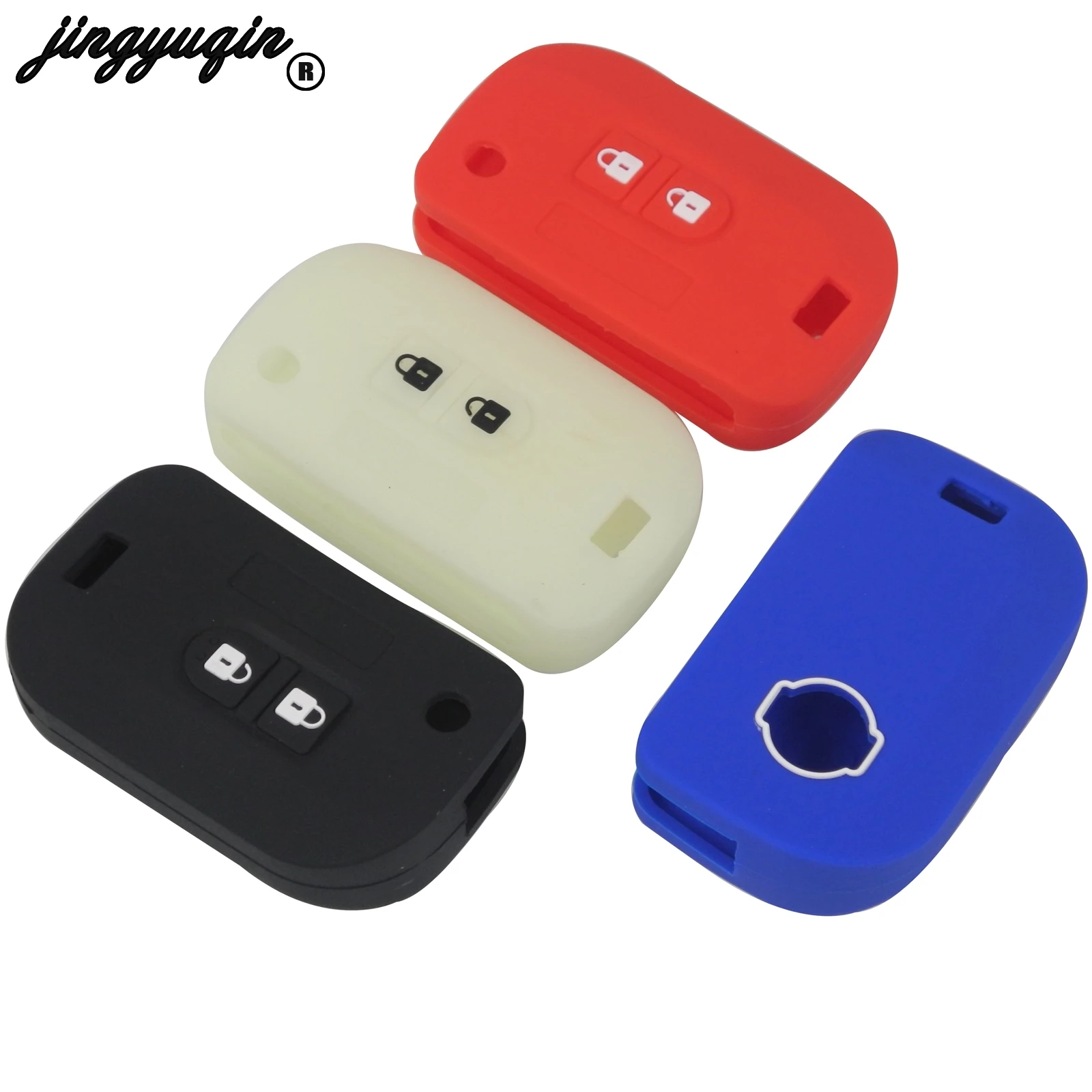 

jingyuqin Remote 2 Buttons Silicone Flid Folding Key Cover Fob Case For Nissan Qashqai Micra Navara Almera Holder