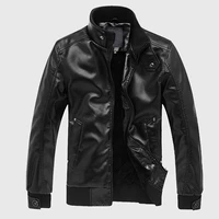 mens leather jackets men stand collar coats mens motorcycle leather jacket casual slim brand clothing