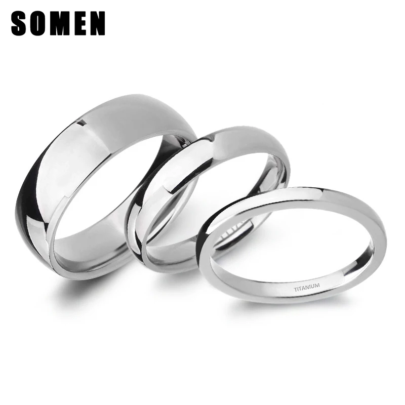 

2mm/4mm/6mm Polished Silver Color Titanium Ring Women Smooth Wedding Band Minimalist Simple Stack Rings Female Fashion Jewelry