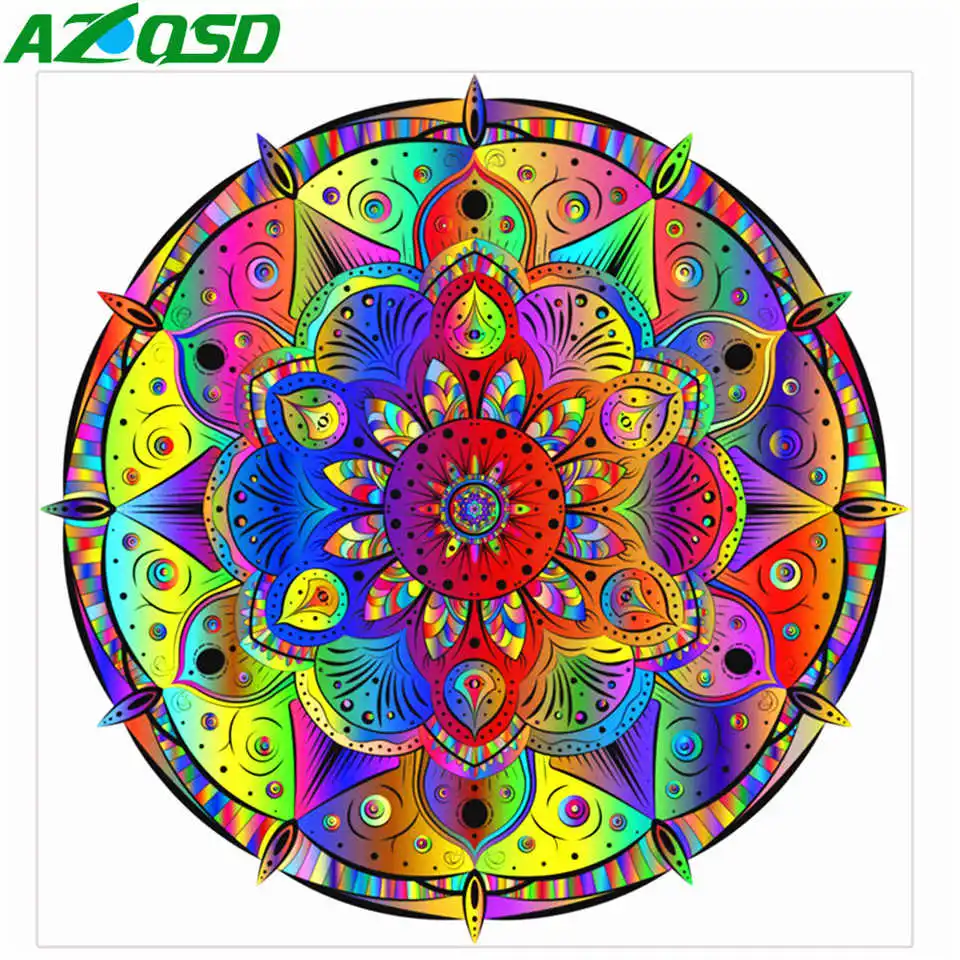 AZQSD алмазов картина Мандала Алмазная Вышивка Цветы Стразы для украшения дома