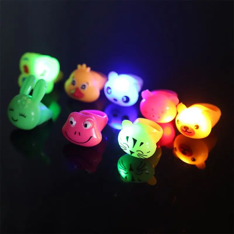 

Birthday Party Favors for Kids Prizes Flashing 12 Pack LED Jelly Light Up Rings Toy Bulk Boys Girls Gift Blinky Glow in The Dark