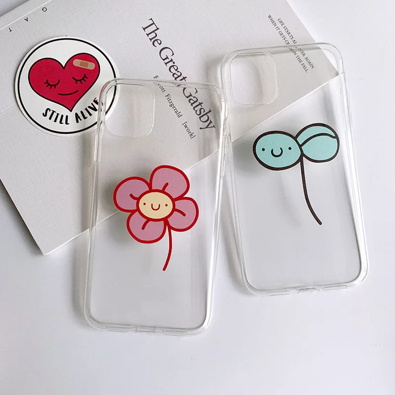 Простой милый корейский чехол для телефона с цветами iphone 11Pro Max 7 6 8 plus задняя