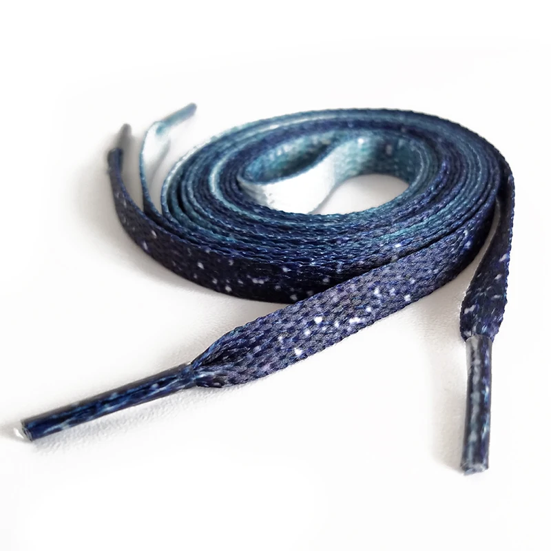 Dark Blue 1 пара шнурков из полиэстера с принтом звездная серия спортивная обувь на плоской подошве в повседневном стиле на шнурках индивидуальные повседневные цветные уличные спортивные шнурки - Цвет: Dark Blue