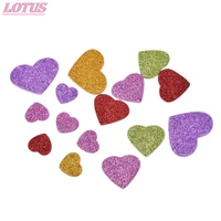 colorful heart confetti mixed size glitter foam heart stickers diy scrapbooking craft kids toy party decoration 45pcspack