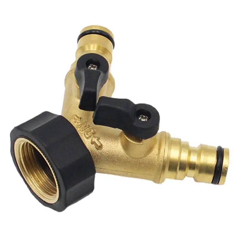 

2 Way Brass Tap Garden Hose Splitter 3/4 Inch Double Tap Adaptor Irrigation Hose Connectors for Outdoor Home Kitchen