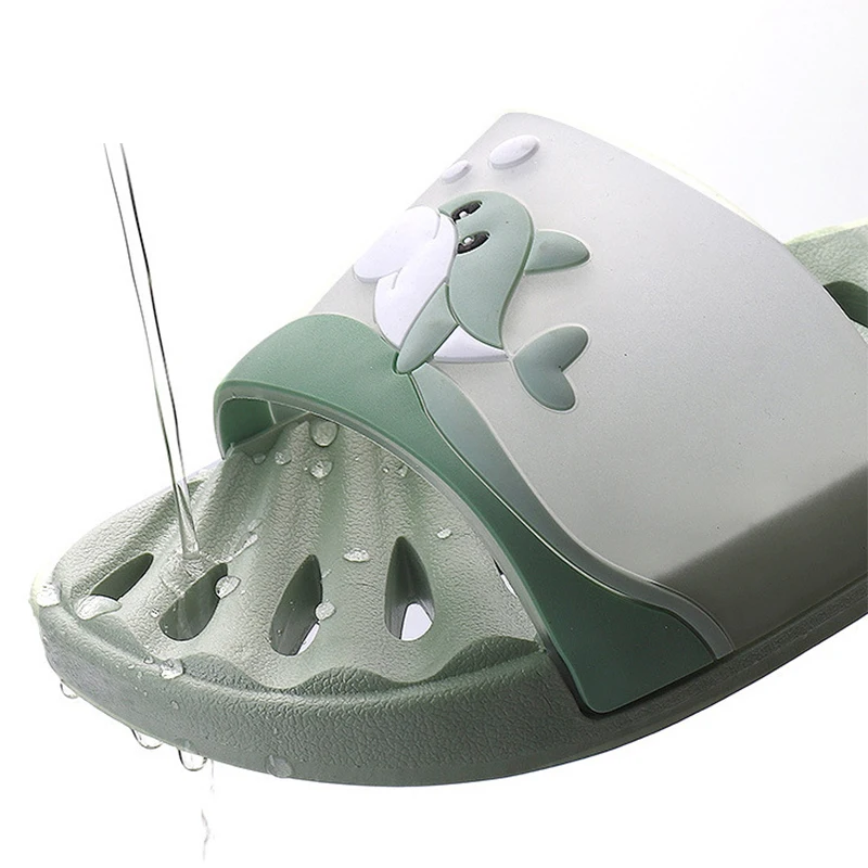 Women's Slippers Hollow Lovely Cartoon Slides Women Fashion Female Summer Slippers PVC Massage Bathing Slippers