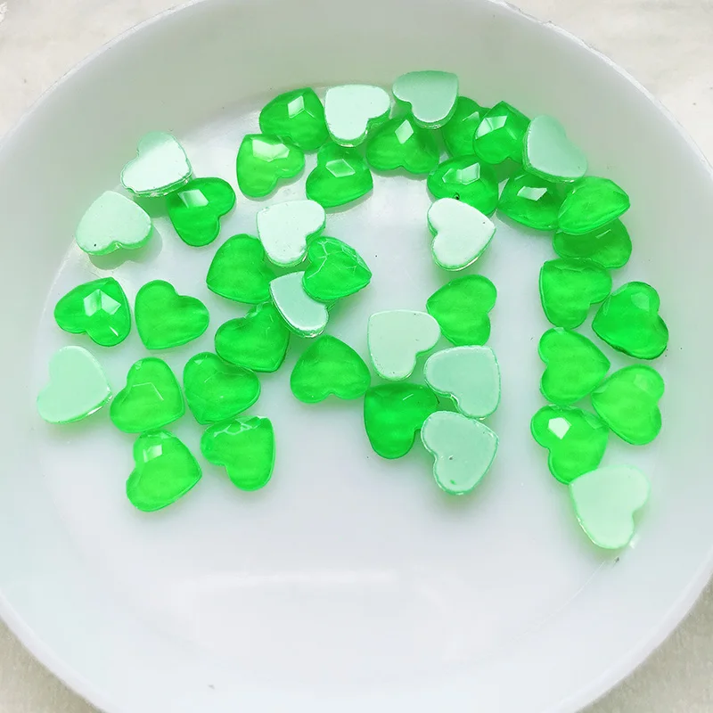 Heart Green Флуоресцентный мокко Стразы для ногтей со стразами для дизайн ногтей стекло разные формы ювелирные изделия с бриллиантами декоративный камень для ногтей украшения для маникюра 30 шт./лот - Цвет: Heart Green