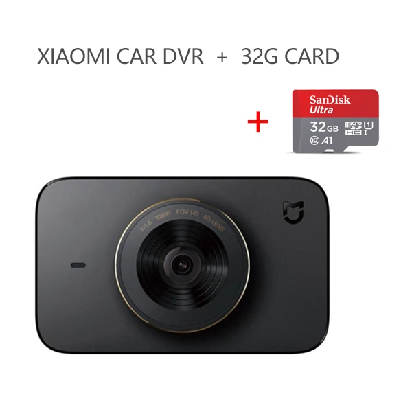 Add 32GB TF Card Xiaomi Mijia Smart car dvr камера Wifi Голосовое управление Dash Cam 1080P 3 дюйма HD экран 140 градусов широкоугольный автоматический видеорегистратор - Название цвета: Add 32GB TF Card