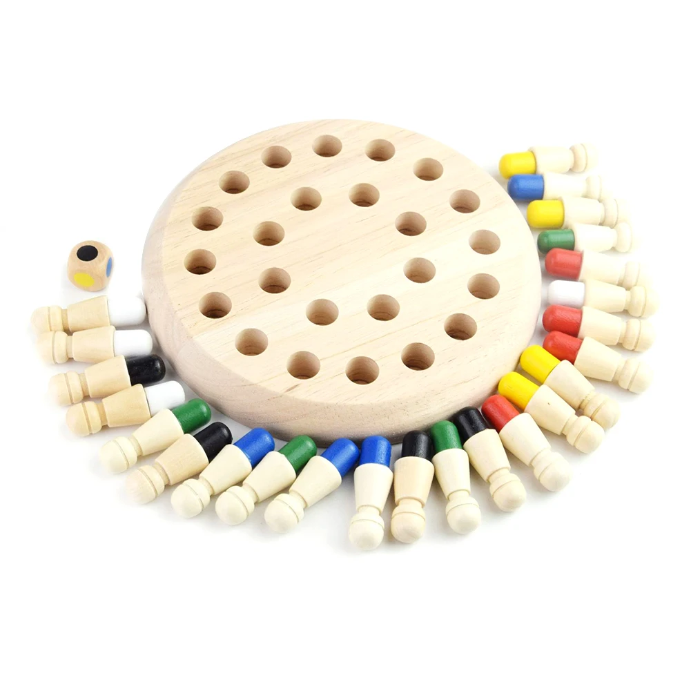 

Деревянные шахматы с памятью, веселая блочная доска, познавательные способности, обучение, детские цветные познавательные развивающие игр...