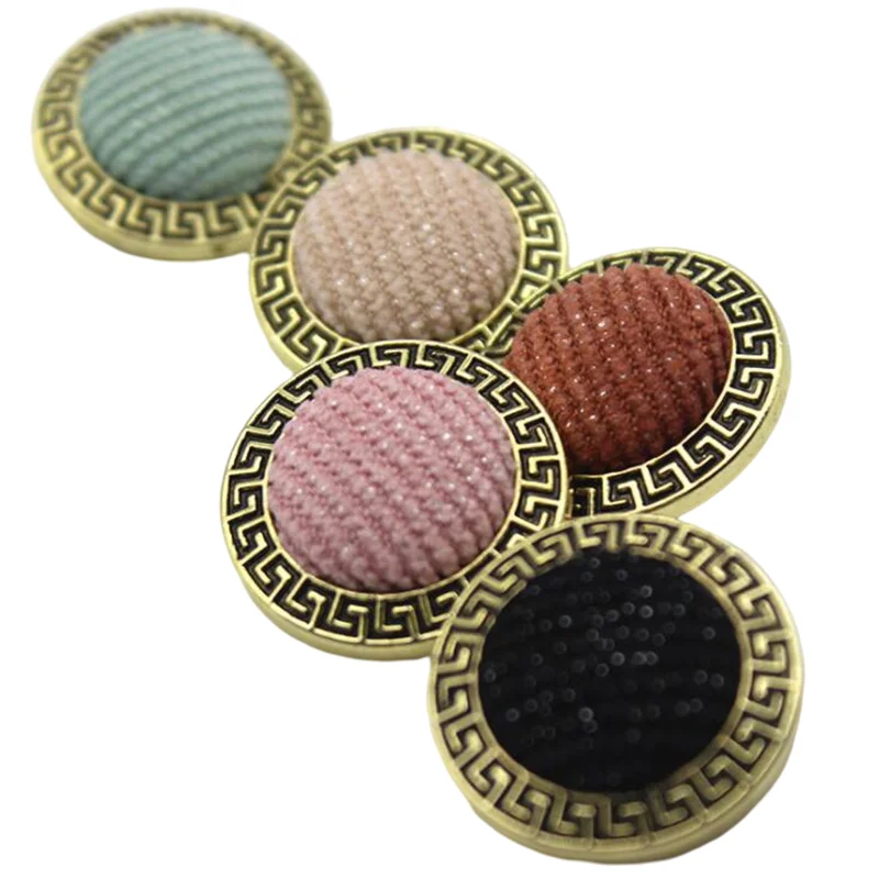 

HL 18mm 10PCS Retro Style Metal-Covered Buttons Sweater Coat Apparel Sewing Accessories