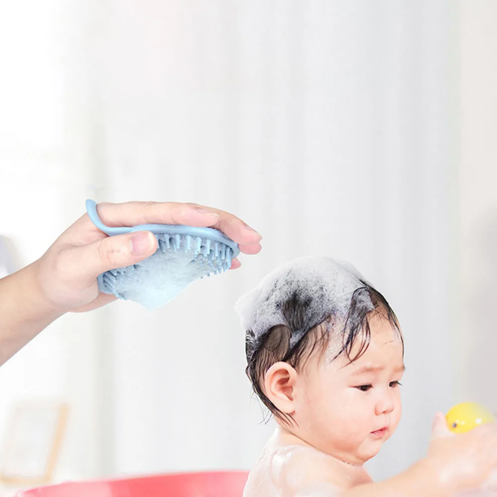 

2pcs Silicone Baby Bathing Brushes Cleaning Body Brushes Hair Scrubbers