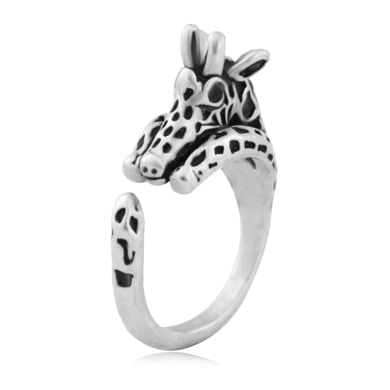 Летнее стильное Винтажное кольцо в стиле хиппи Жираф кольца панк Животные с