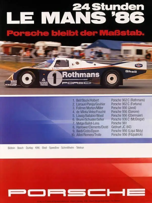 

Le Mans 1986 Race Car Classic METAL TIN SIGN POSTER WALL PLAQUE