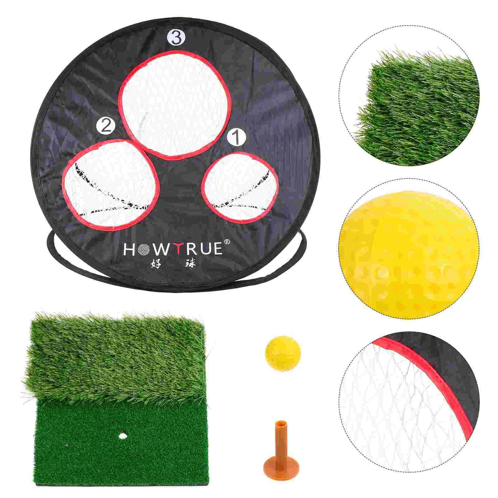 

1 Set Golfing Training Aids Kit Chipping Mat Tee Training Net Golfing Balls Kit