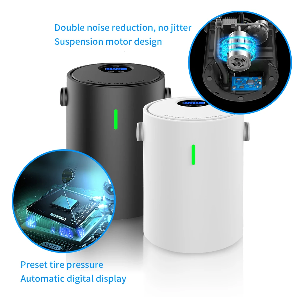 Портативный воздушный компрессор надувной насос с ЖК-дисплеем 12 В 150psi USB
