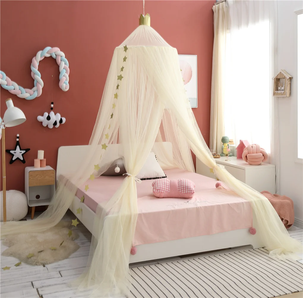 

Baby Bed Canopy Curtain Around Dome Mosquito Net Crib Netting Hanging Tent for Children Baby Room Decoration for Game House