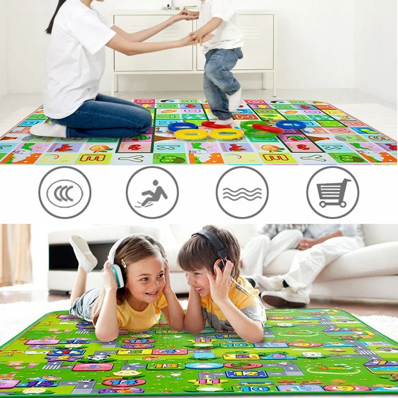Детский игровой коврик толщиной 0 5 см для ползания с двойной поверхностью ковер