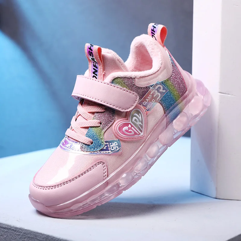 

Girls Sneakers Children Casual Shoes For Girls Shoes Kids Sneakers Cotton Fabric Lightweight Fashion Hook&Loop School Footwear