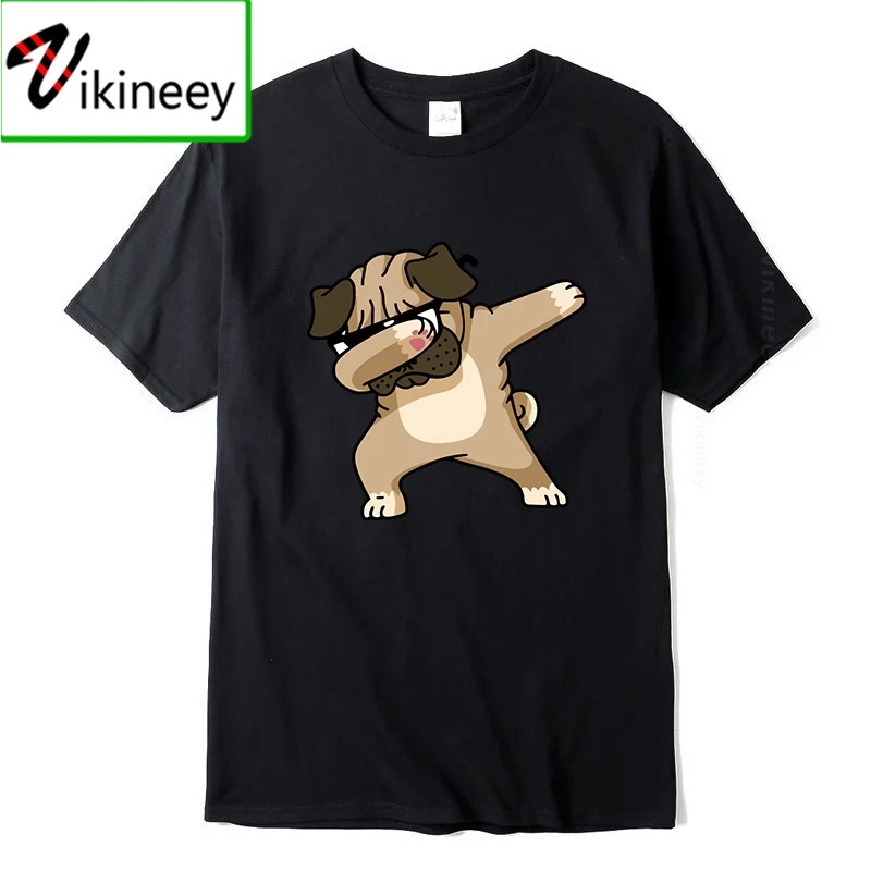 Мужская летняя футболка новинка мужские топы с принтом мопса повседневные