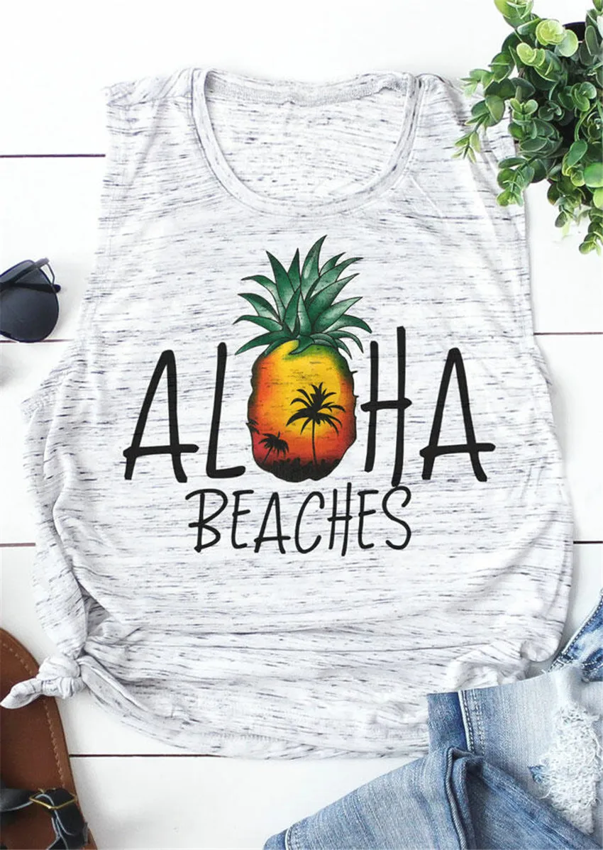 Майка с ананасом женские майки футболки без рукавов новинка 2019 милая футболка