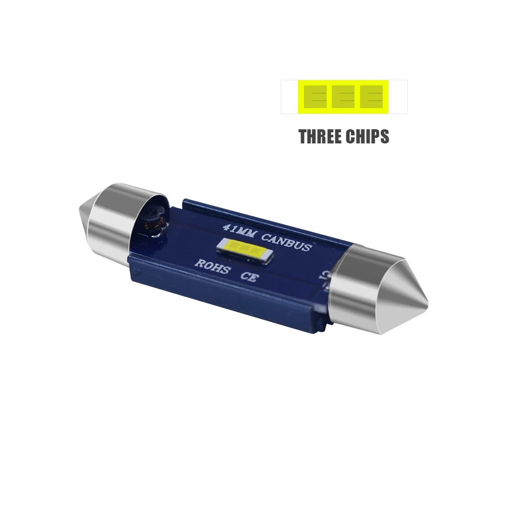 2 шт. 31/36/39/41 мм csp SMD на 15 Вт светодиодный Белый купол с фестонами Авто CANBUS Error Free C5W