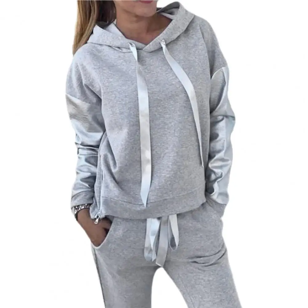 

Women Tracksuit Europe Autumn Hot Style Leisure Ribbon Loose Fleece Suit Sport Set Dropshipping chandals mujer conjunto femenino