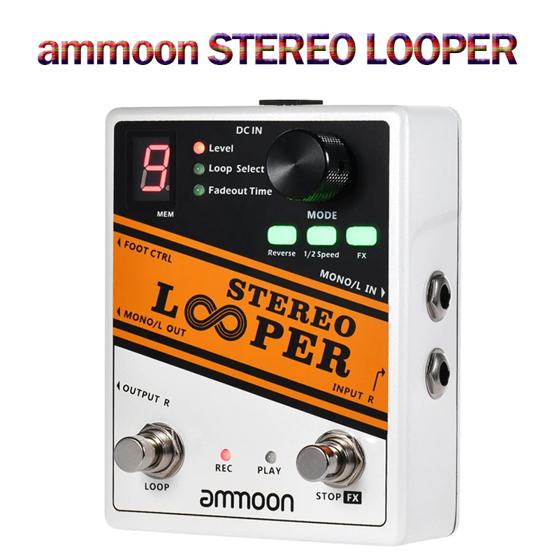 Ammoon POCK LOOP Looper Guitar Effect Pedal 11 Loopers Loop Electric True Bypass For Accessories |