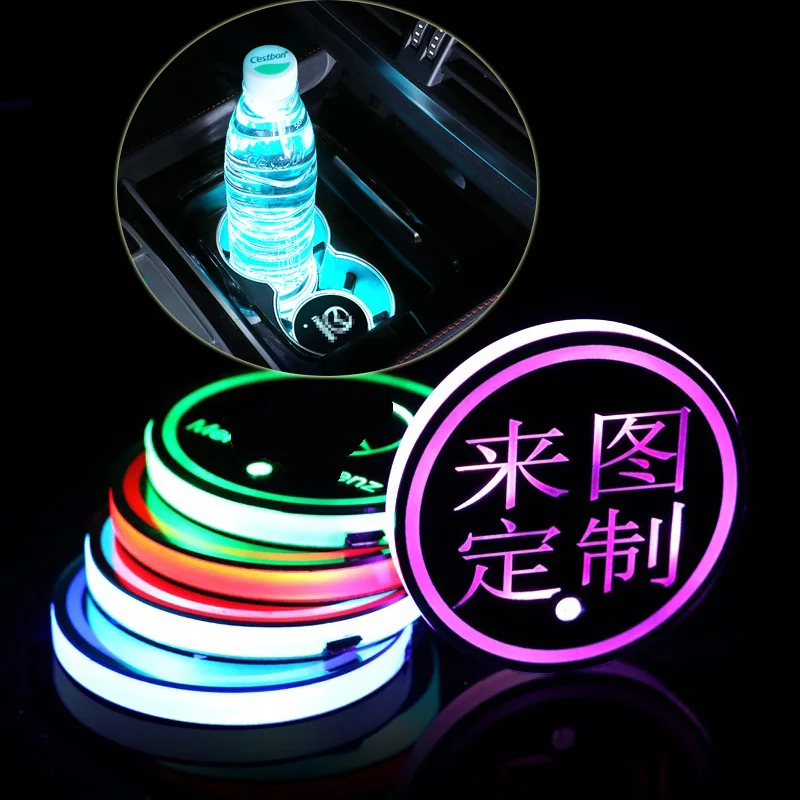 1X New Car Styling Logo Light LED Cup Drink Holder Anti Slip For Dodge caliber ram 1500 caravan charger grand Lamp Accessories | Автомобили