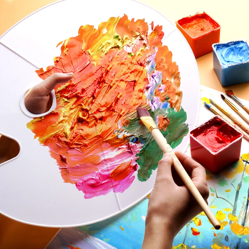 Plastic Oval Three-line Palette/Tray Plum Color Palette Small/Medium/Large Oil/Watercolor/Gouache/Acrylic Pigment White Pallet
Plastic Oval Three-line Palette/Tray Plum Color Palette Small/Medium/Large Oil/Watercolor/Gouache/Acrylic Pigment White Pallet