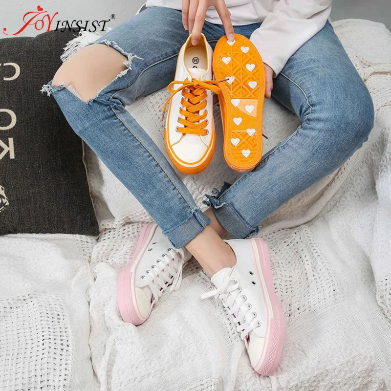 Женская парусиновая обувь модная повседневная яркого цвета на весну 2020 | Обувь