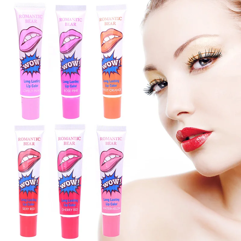 

6 Colors Amazing Moisturizer Lip Gloss Waterproof Peel Off Liquid Makeup Lip Stick Long Lasting Liquid Tear Pull Lip gloss TLSM1