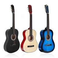 38 inch wooden folk acoustic guitar bass ukulele with case bag 5 colors guitarra for musical instruments lover