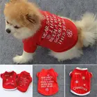 Одежда для собак, теплая флисовая осенне-зимняя рубашка с вышивкой, рождественские костюмы для питомцев и щенков