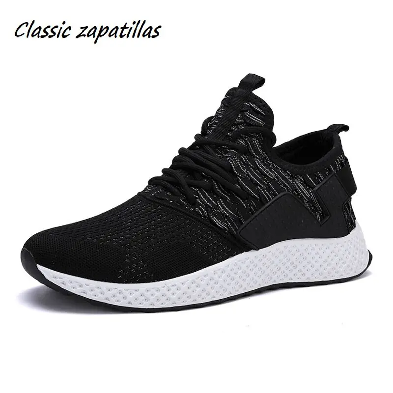 New Brand Autumn Breathable Mesh Men Sneakers No-slip Casual Shoes Flyknit Male Lace up Wear-resistant tenis masculino | Обувь