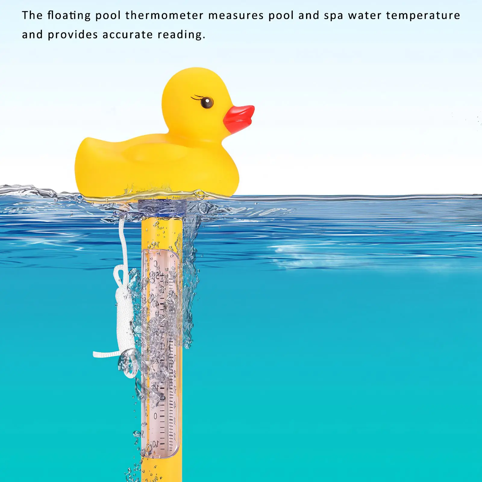 

Плавающий Термометр для бассейна, термометры для воды с веревкой для наружного и внутреннего бассейна, спа, горячие ванны