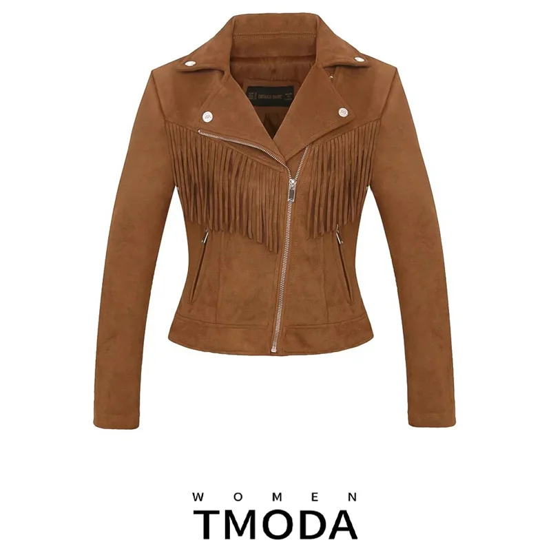 Куртка TMODA270 женская из мягкой замши верхняя одежда искусственной кожи