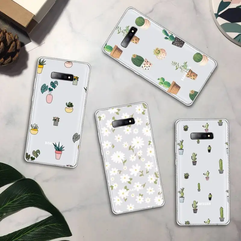 

Daisy Flower Phone Case Transparent For Samsung Galaxy A71 A21s S8 S9 S10 plus note 20 ultra
