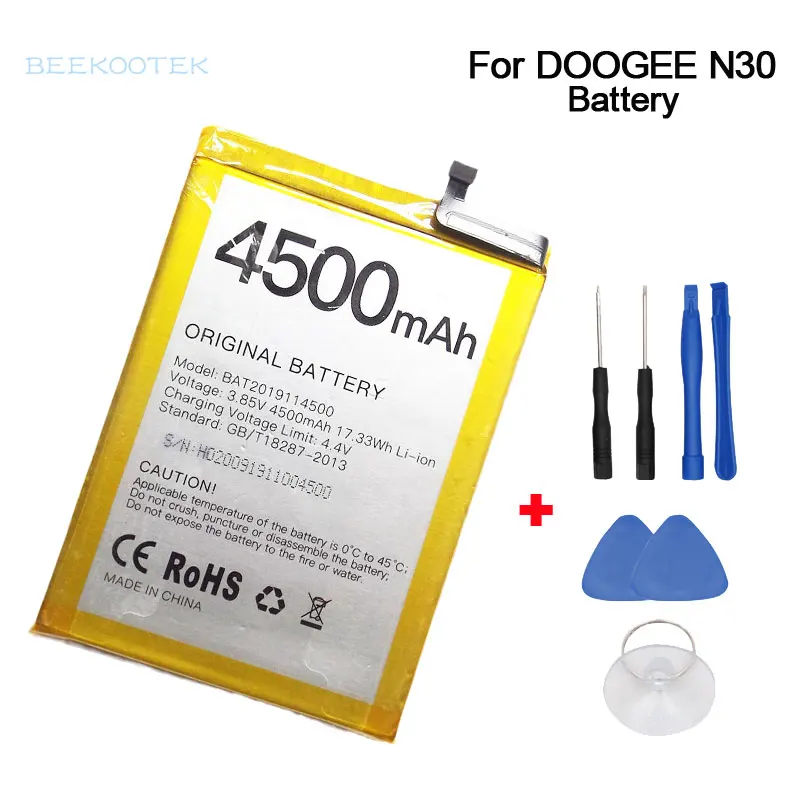 new original doogee n30​ cellphone battery 4500mah mobile phone replacement accessory parts accumulators for doogee n30 phone free global ship