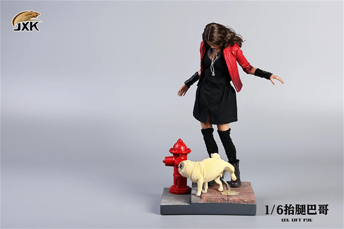 Модель мопса JXK 1/6 для подъема ног милая собака животное коллекционер исцеляющий
