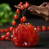 womans red necklace classic rose pendant necklace party banquet fashion jewelry