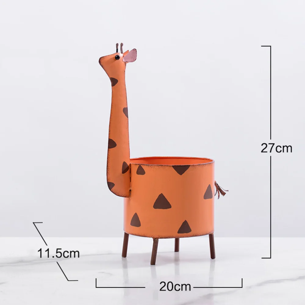 

Iron Giraffe Shape Planter Animal Succulent Pot Desktop Ornaments for Home Office