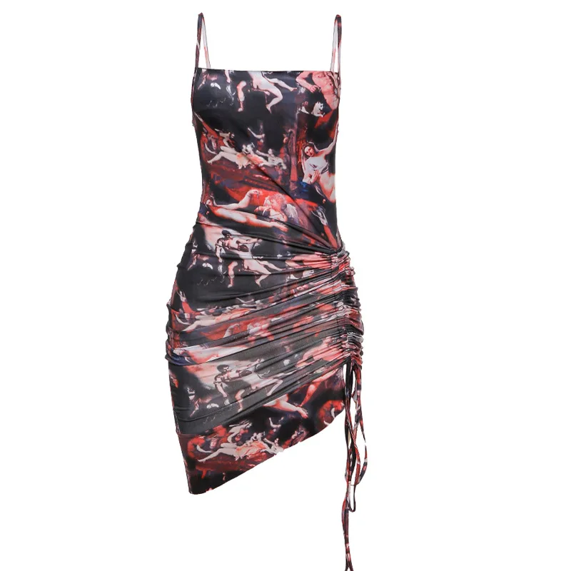 Женское платье с принтом женские сексуальные платья для вечерние без рукавов на