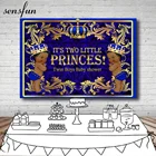 Фотофоны Sensfun Королевский синий золотой узор Маленький принц для мальчиков Детский душ Близнецы день рождения