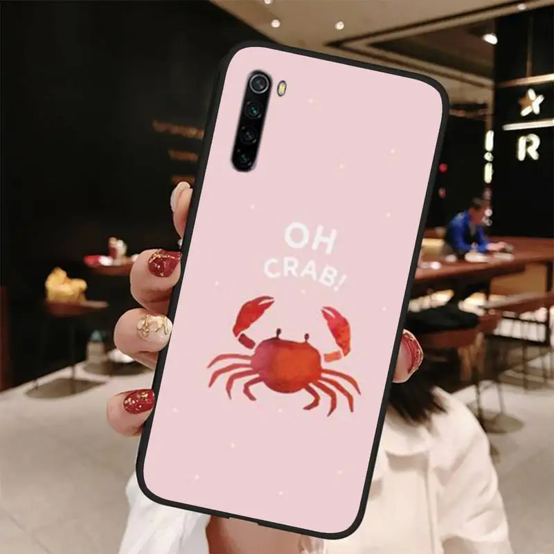 Милый чехол с изображением акулы и краба для xiaomi note max mi 3 7 8 9se Redmi 7a 8t 10 pro lite Чехлы