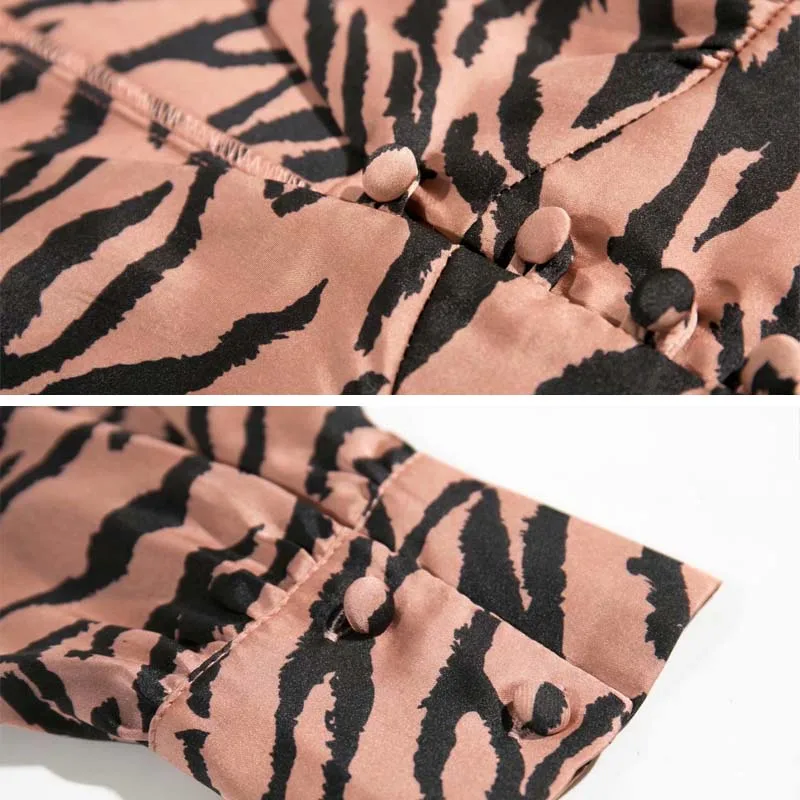 

Spring Women Leopard print blouse Sexy V-neck Stain Loose Female Shirt Long sleeve buttons Tops 2020 Summer Fashion YNZZU YT801