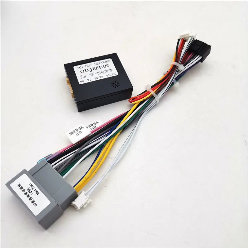 $156.17 Car Audio 16PIN Android Power Cable Adapter With Canbus Box For Jeep Compass 07~09 For Jeep Grand Cherokee Wk 2005-2010